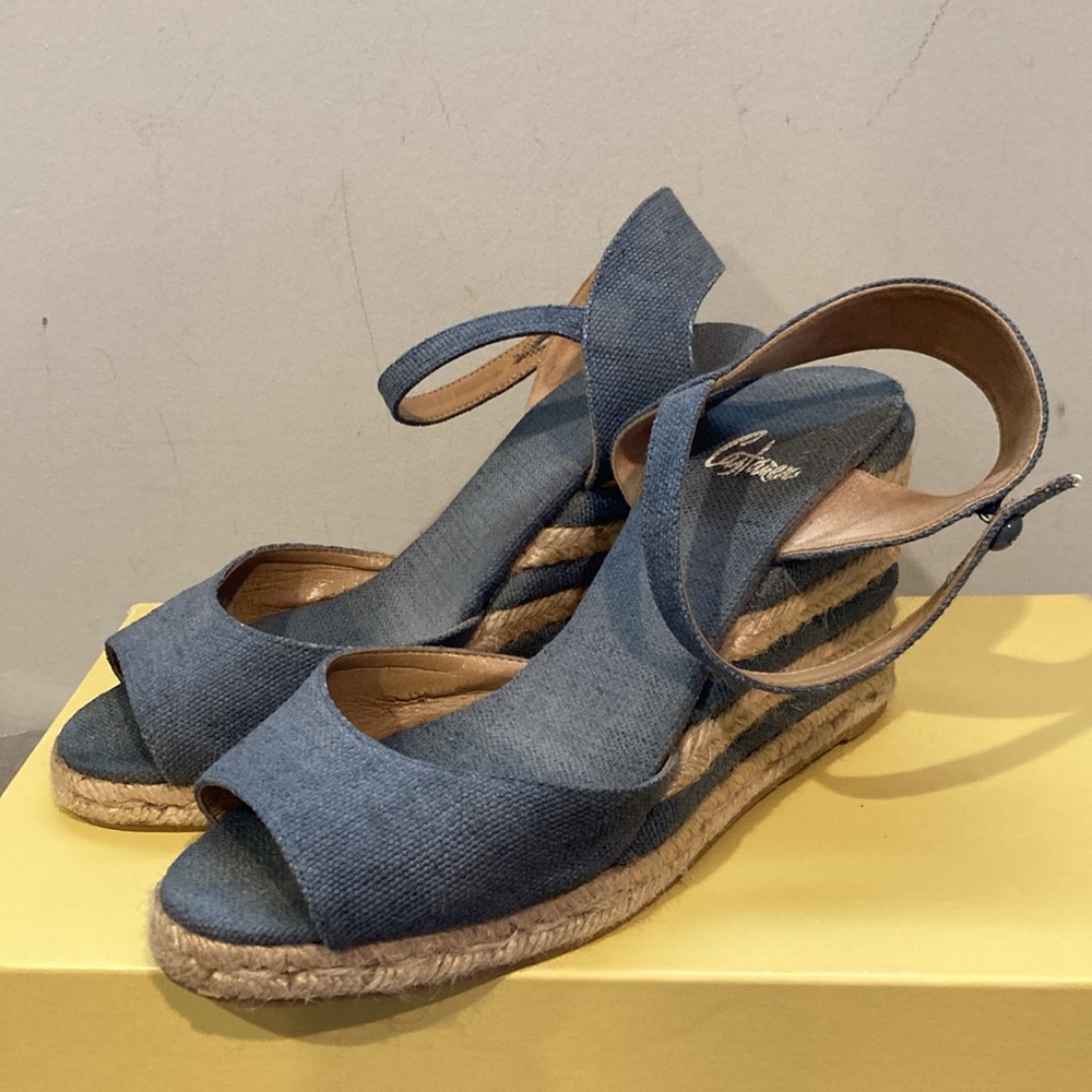 Castaner Denim Wedge Espadrille Talla Sandals Size 7